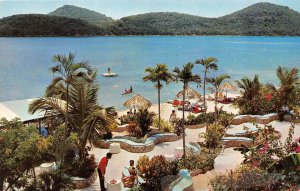 St Thomas, Virgin Islands  CARIBBEAN BEACH HOTEL  Tiki Huts  ROADSIDE  Postcard