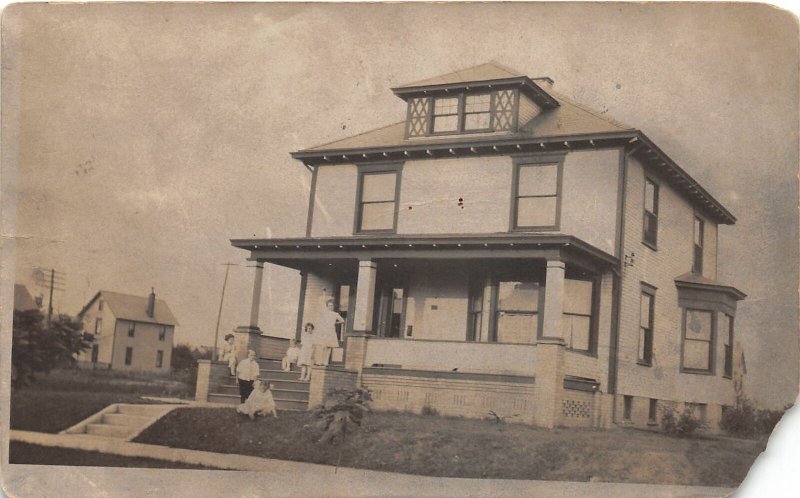 F71/ Canton Ohio RPPC Postcard 1914 Home Residence Family