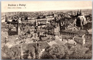 Pozdrav Z Prahy Celkovy Pohled S Hradecan Czech Republic RPPC Photo Postcard