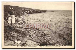 Old Postcard Saint Gildas of Rhuys beach and Kerfugo rating Kercambre