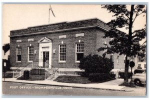 Thompsonville Connecticut CT Postcard Post Office Building Exterior 1940 Antique