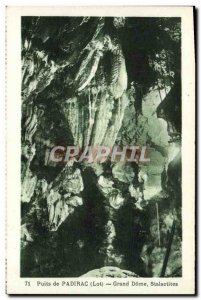 Old Postcard Padirac Puits Grand Dome Stalactites