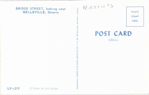 Postcard ON Belleville Bridge Street View Bank of Montreal Classic Cars 1972 K79