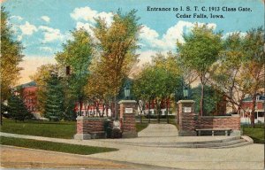 ISTC Class Gate Cedar Falls Iowa Antique Divided Back Postcard Cancel WOB Note 