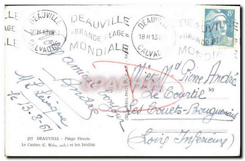 Old Postcard Deauville Beach Casino and Fleurie Normandy