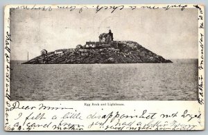 1906  Egg Rock & Lighthouse  Lynn  Massachusetts   Postcard