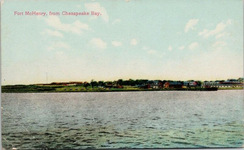 Fort McHenry from Chesapeake Bay Maryland MD Postcard D83 *As Is