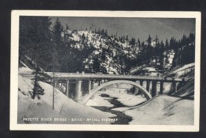 RPPC BOISE MCCALL HIGHWAY IDAHO PAYETTE RIVER BRIDGE REAL PHOTO POSTCARD