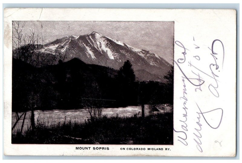 1905 Mount Sopris River Lake Trees Mountain Colorado CO Vintage Antique Postcard 