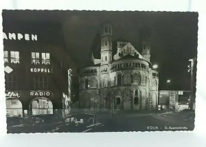 Vintage Rp Postcard St Aposteinkirche Koln  Radio Station Germany 1950s