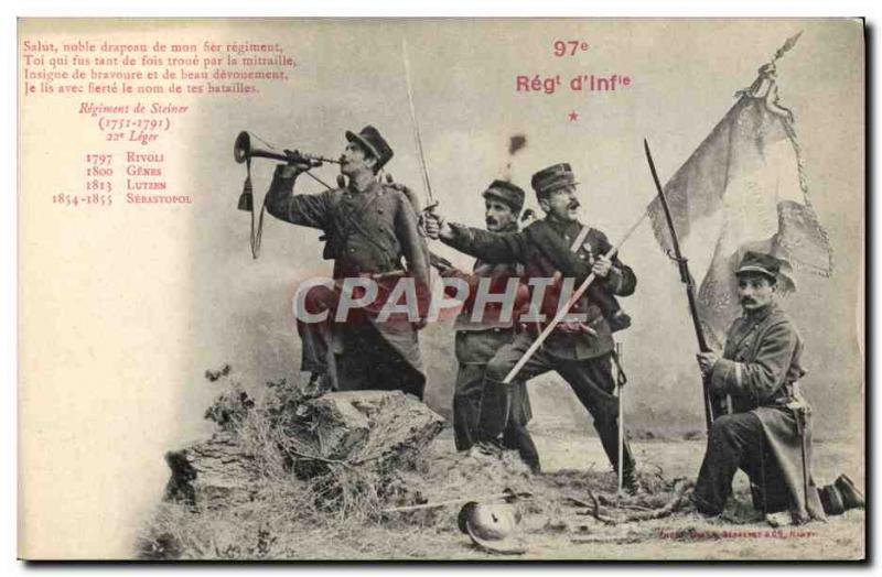 Postcard Old Army 97th Regiment d & # 39infanterie