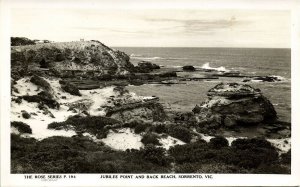 australia, VIC, SORRENTO, Jubilee Point, Black Beach, Rose Series RPPC Postcard