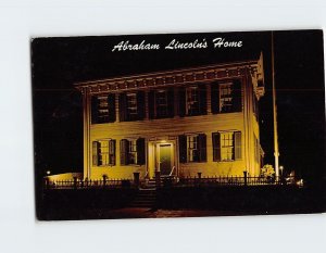 Postcard Night Scene, Abraham Lincoln's Home, Springfield, Illinois