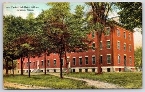 1910's Parker Hall Bates College Lewiston Maine Grounds Trees Building Postcard