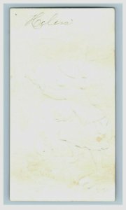 1880s embossed Victorian Christmas Card Adorable Girl Rocks Sea P223