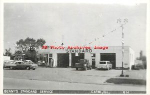 IL, Carmi, Illinois, RPPC, Benny's Standard Service Gas Station, Photo