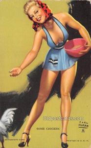 Some Chicken, Earl Moran 1945 Mutoscope Artist Pin Up Girl, Non Postcard Back...