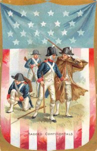 Ragged Continentals American Revolutionary Soldiers Flag 1911 Tuck postcard