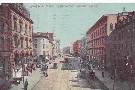 Massachusetts Springfield Main Street Looking South 1913