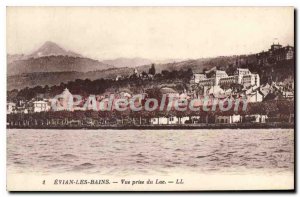 Old Postcard Evian Les Bains Vue Prize Du Lac