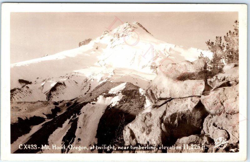 c1940s Mt Hood, OR Timberline RPPC Real Photo Sawyer Postcard 11k Ore A93