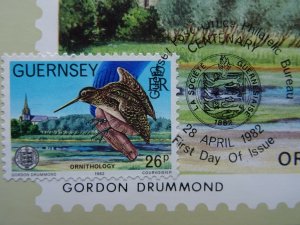 Guernsey First Day of Issue ORNITHOLOGY 3-E 1982 Stamp & Postcard