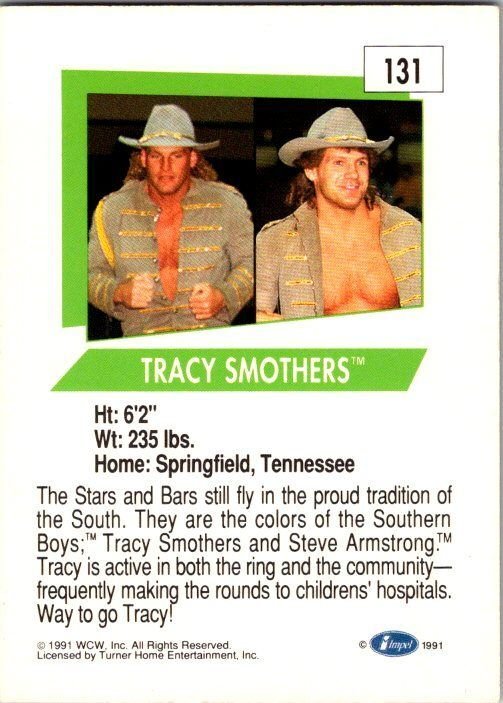 1991 WCW Wrestling Card Southern Boys Steve Armstrong Tracy Smothers sk21228