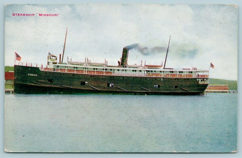 Great Lakes Michigan Transit US Mail Steamship Missouri~Cool on Boat~1912 Hammon