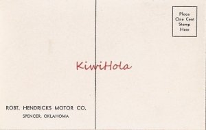 Postcard 1935 Chevrolet 2 Door Send Robt Hendricks Motor Co Spencer OK