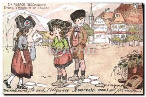 Old Postcard Militaria In Alsace reconquered of Children & # 39Alsace and Lor...