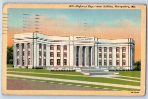 Montgomery Alabama Postcard Highway Department Building Exterior c1944 Vintage