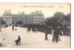 Paris France Postcard 1907-1915 Jardin du Luxembourg Le Senat