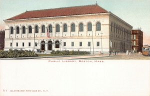 Public Library, Boston, Massachusetts, very early postcard, unused
