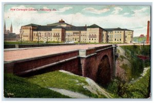 1908 New Carnegie Library Pittsburg Pennsylvania PA Posted Antique Postcard