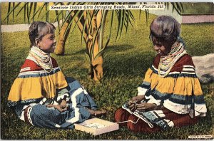 Postcard NATIVE INDIAN SCENE Miami Florida FL AI1406