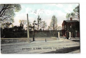 Chelsea Massachusetts MA Postcard 1908 Entrance to Naval Hospital