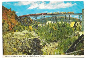 Ontario Agawa Canyon Tour Train Trestle Canada Sault Ste Marie Vtg 4X6 Postcard