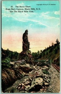 Stone Giant Stage Barn Canyon Black Hills South Dakota SD UNP DB Postcard H11