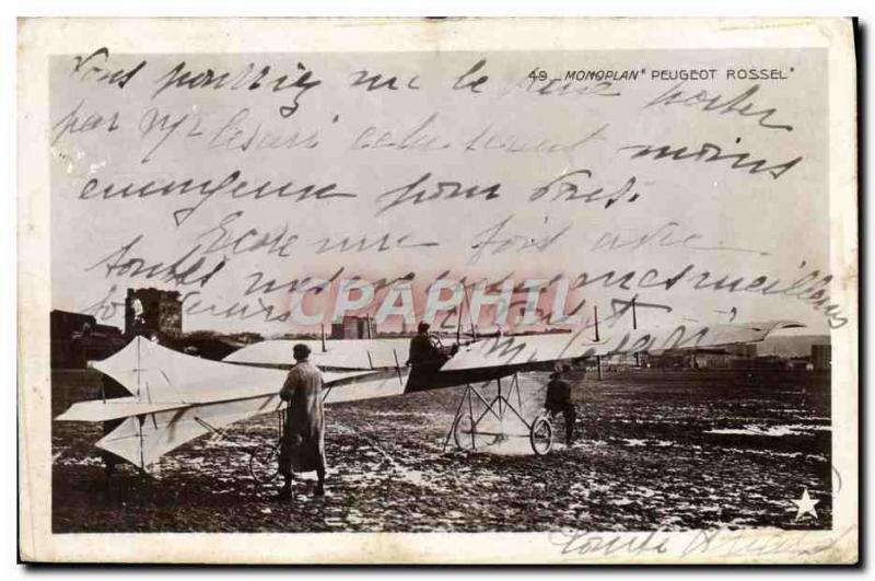 Old Postcard Jet Aviation monoplane Peugeot Rossel