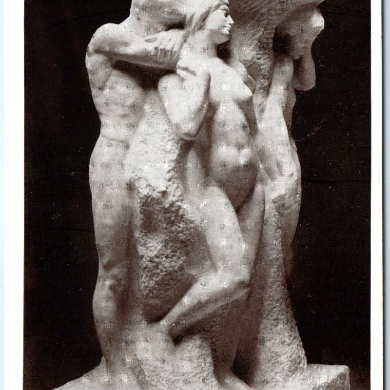 c1910s Chicago, IL Solitude of Soul Marble Statue Lorado Taft Art Institute A351