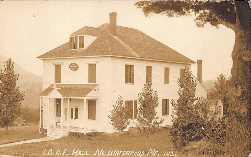 North Waterford I.O.O.F. Hall RPPC Postcard