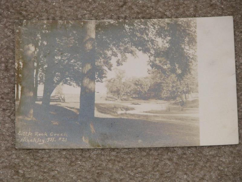 Little Rock Creek, Hinckley, Ill., used vintage card, 1905