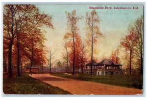 1910 Brookside Park Trees Dirt Road Scene Indianapolis Indiana IN Postcard