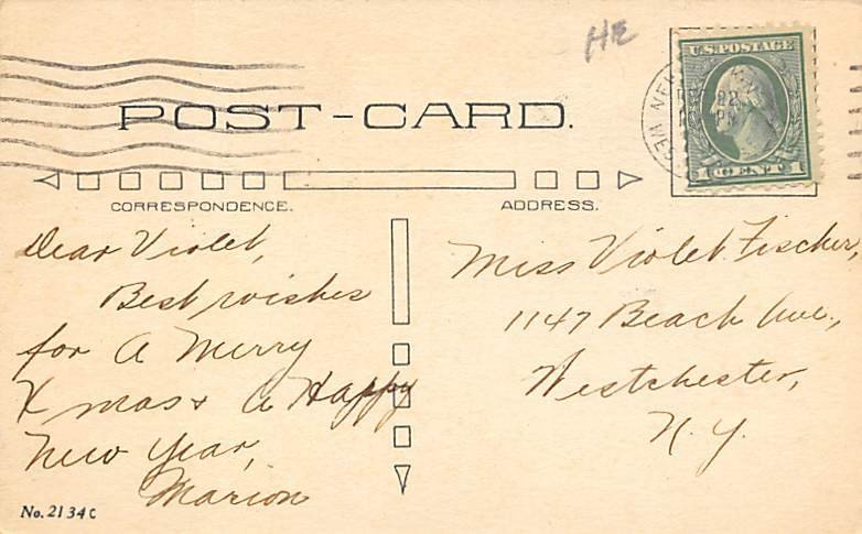 Christmas Postal used unknown light postal marking on front
