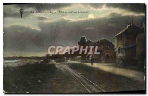 Old Postcard Night Effect Baule on the embankment