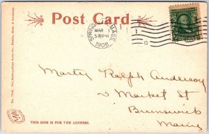 VINTAGE POSTCARD JOHNSON'S BOOKSTORE AT SPRINGFIELD MASSACHUSETTS POSTED 1908