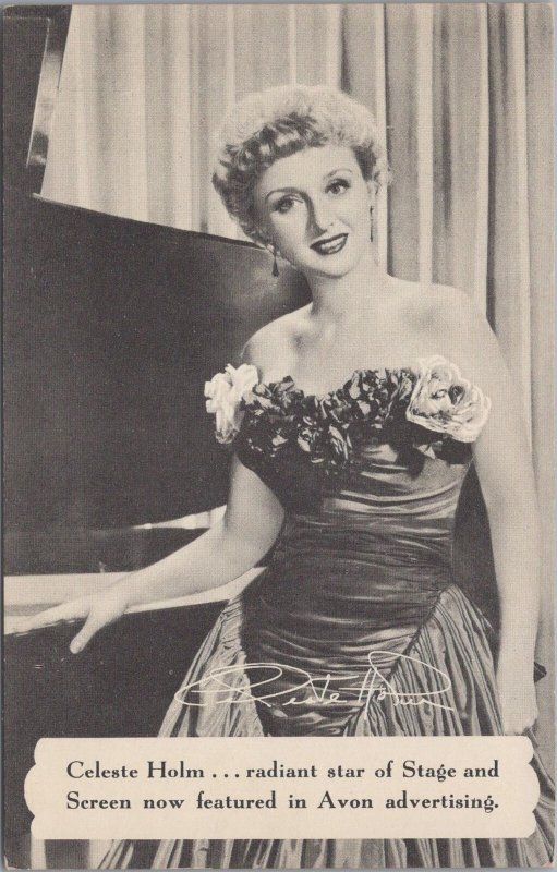 Postcard Celeste Holm Actor Featured Avon Advertising