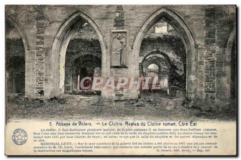 Old Postcard Belgium Villers Abbey The cloister Remains of the cloister Roman...