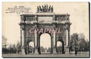 Old Postcard Paris Arc de Triomphe du Carrousel built in 1806 by the orders o...