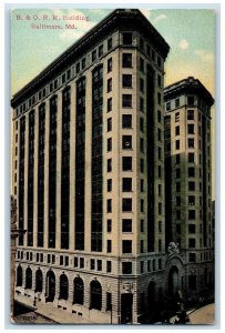 c1910 Exterior View B & O.R.R. Building Baltimore Maryland MD Vintage Postcard